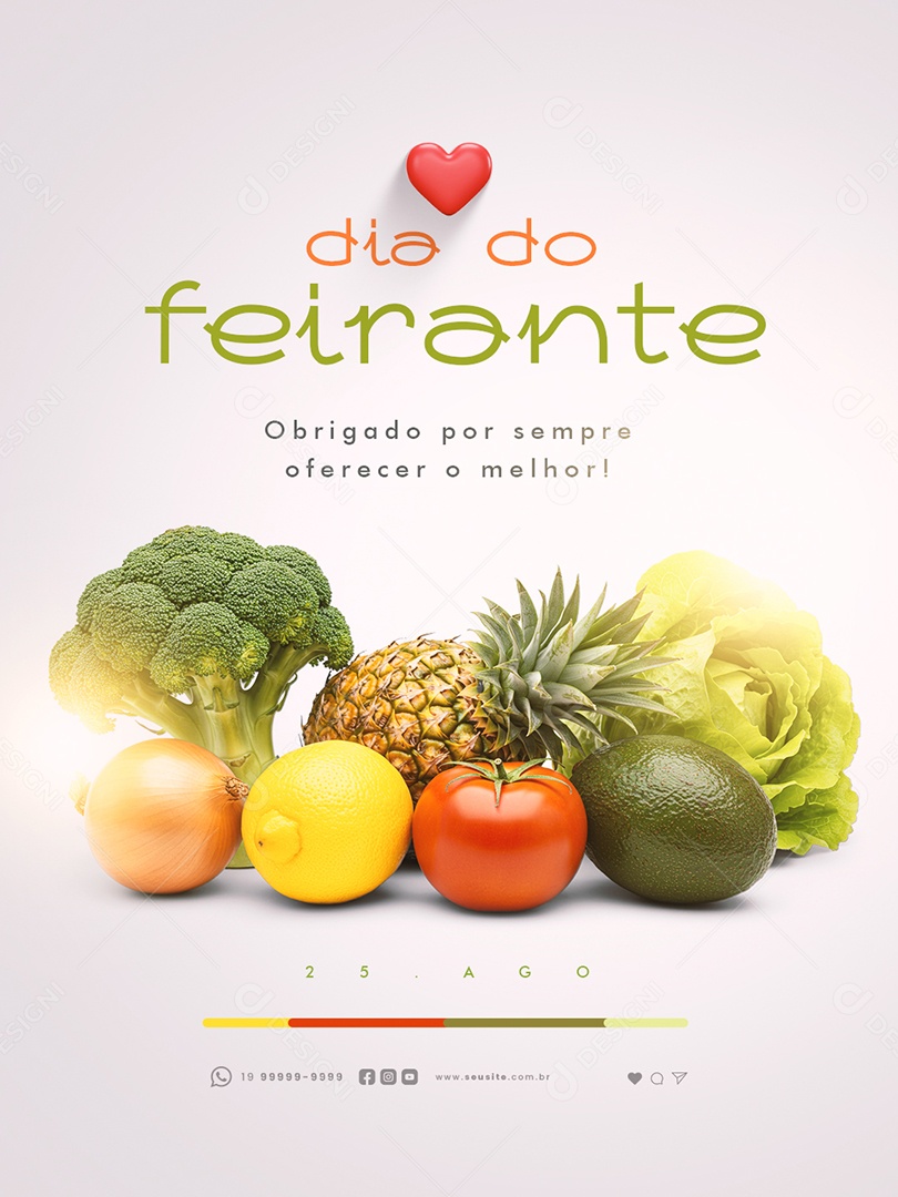 Dia do Feirante 25 de Agosto Obrigado por Sempre Social Media PSD Editável