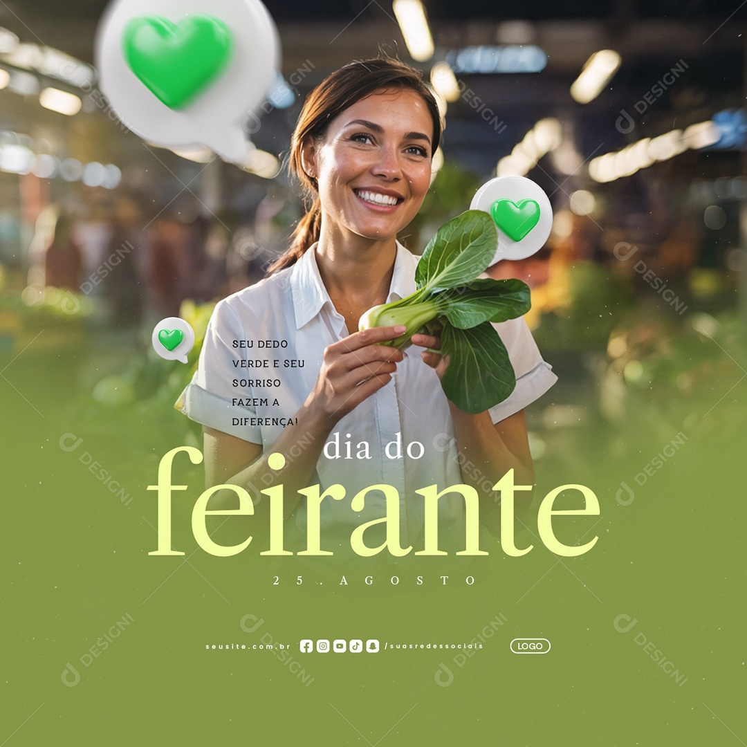 Dia do Feirante 25 de Agosto Social Media PSD Editável