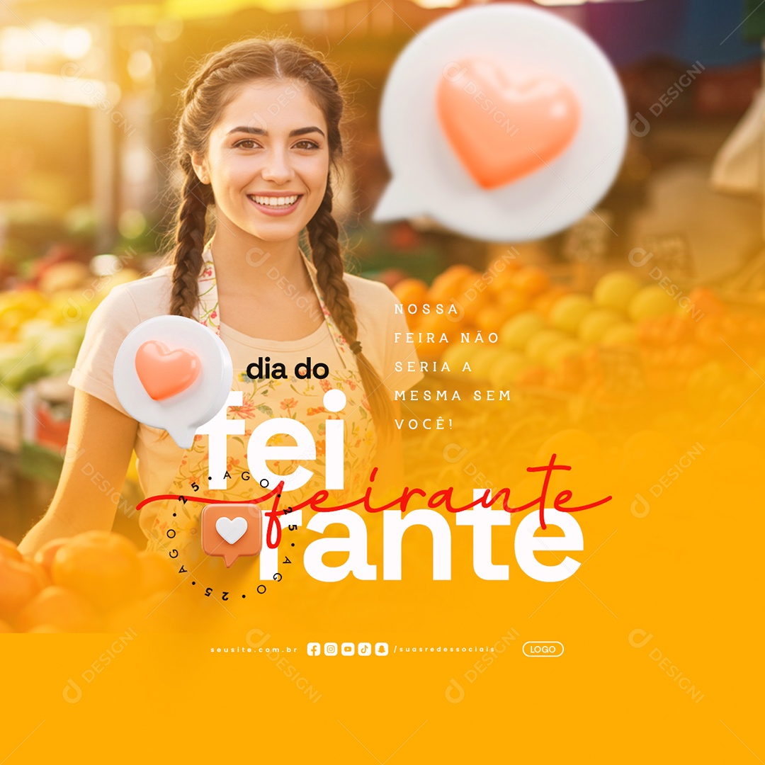 Dia do Feirante 25 de Agosto Nossa Feira Social Media PSD Editável