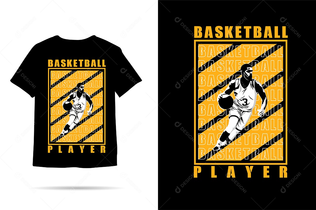 Camiseta com Estampa de Basketball Ilustração Vetor EPS