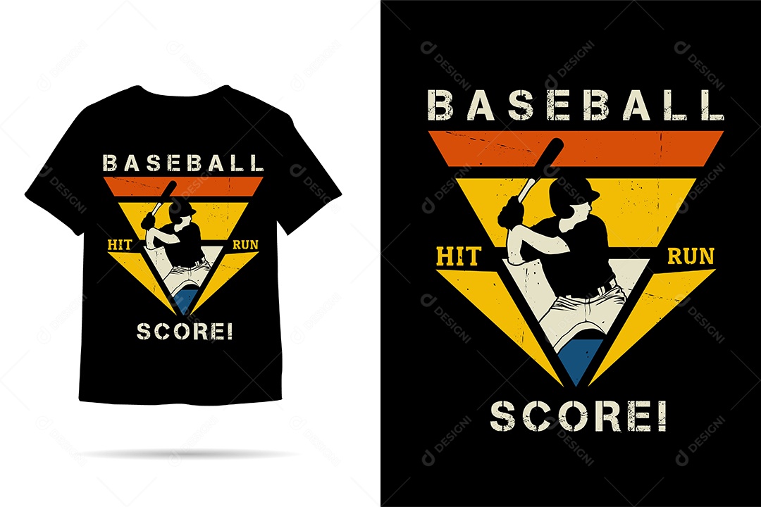 Camiseta com Estampa de Beisebol Ilustração Vetor EPS