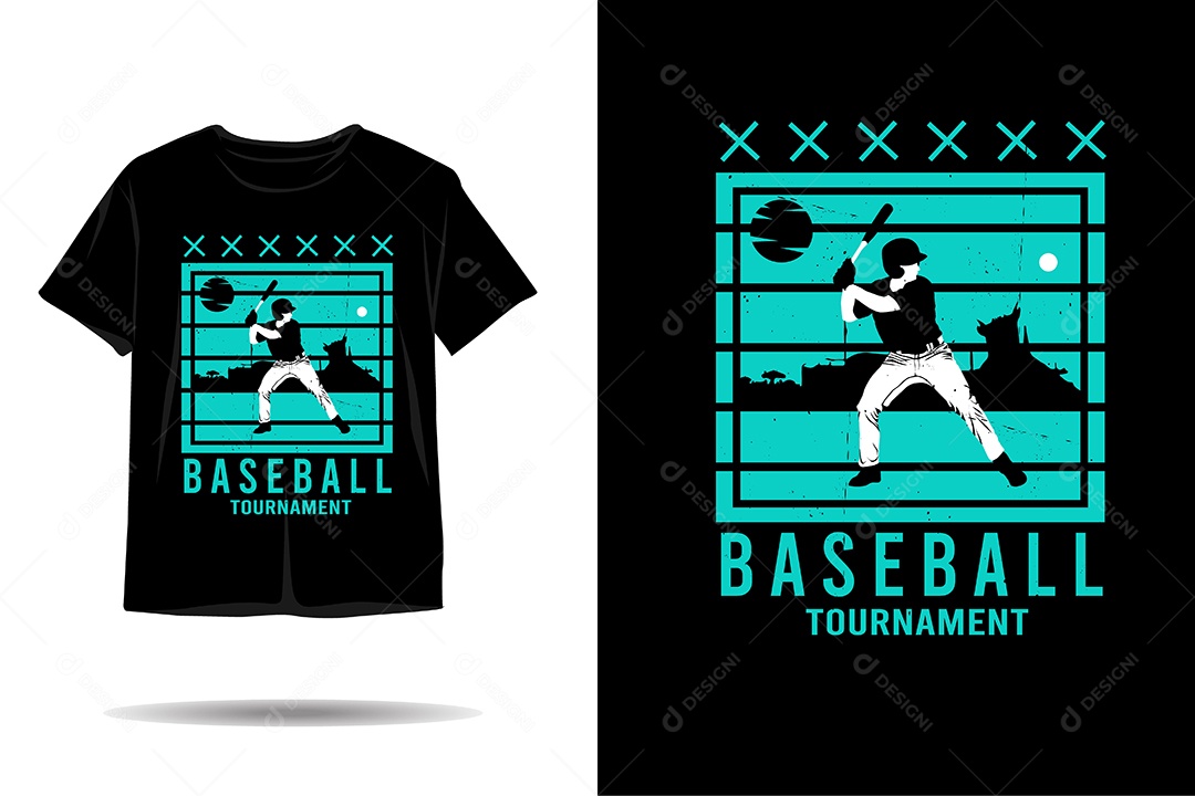 Camiseta com Estampa de Beisebol Ilustração Vetor EPS