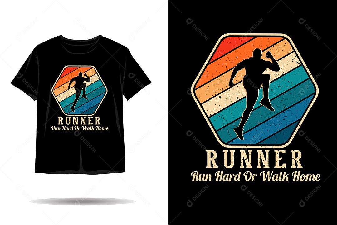 Camiseta com Estampa de Corrida Ilustração Vetor EPS