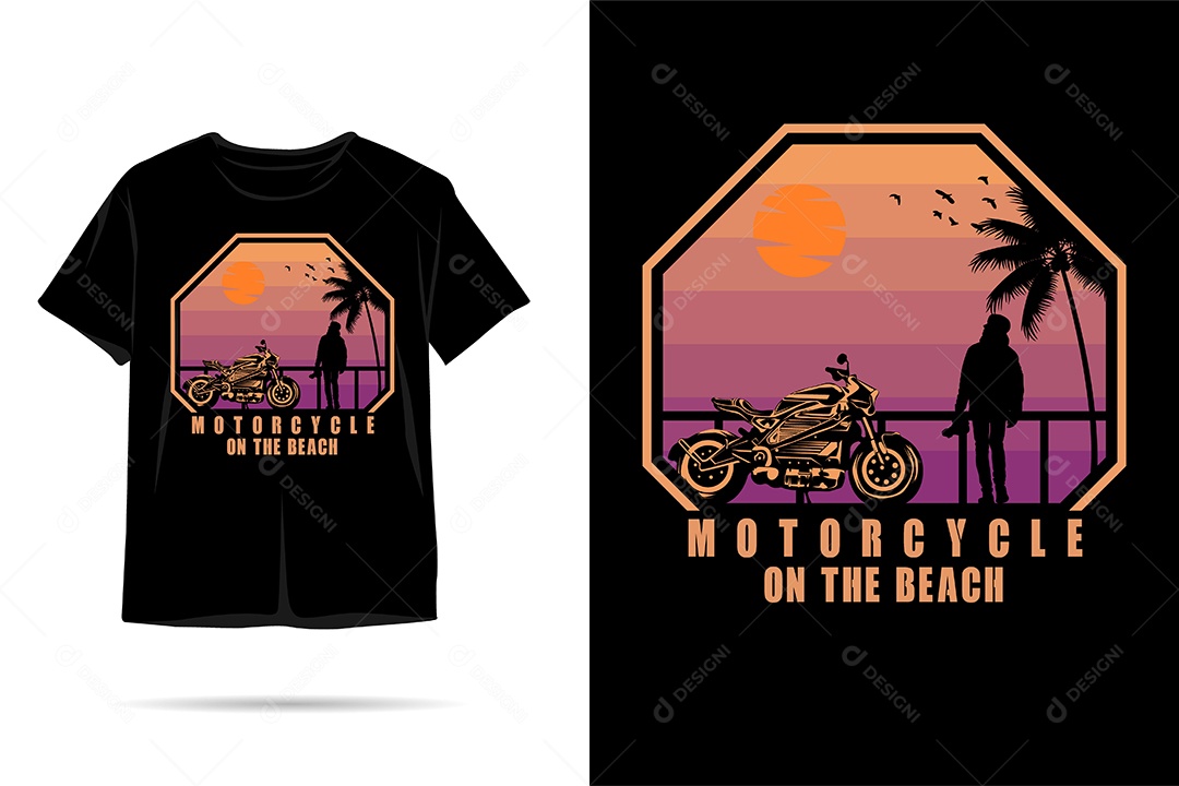 Camiseta com Estampa de Motocross Ilustração Vetor EPS