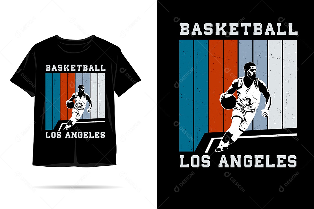 Camiseta com Estampa de Basketball Ilustração Vetor EPS