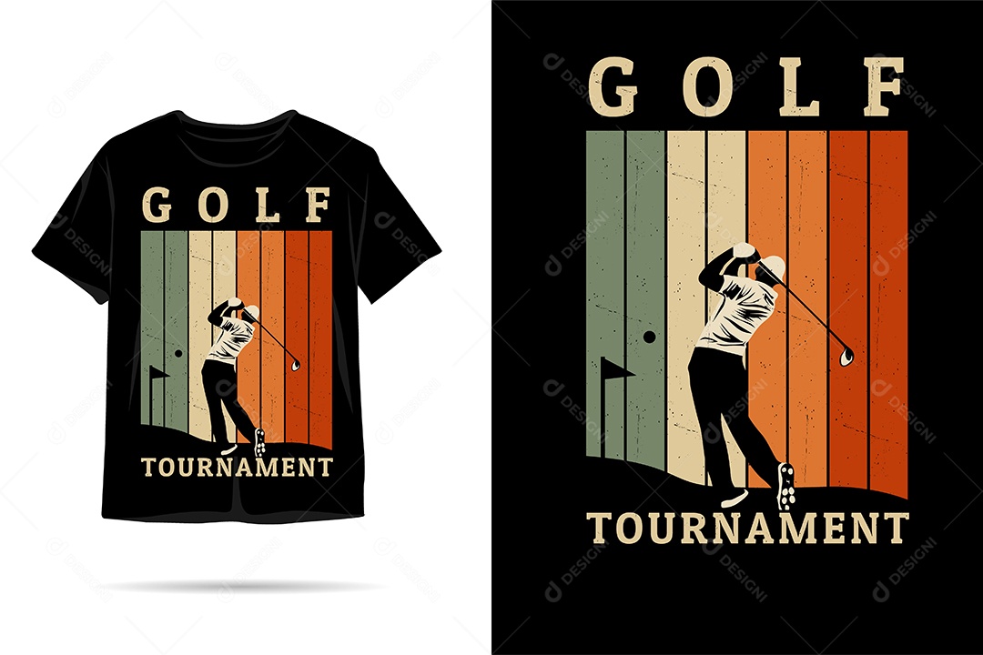 Camiseta com Estampa de Golf Ilustração Vetor EPS