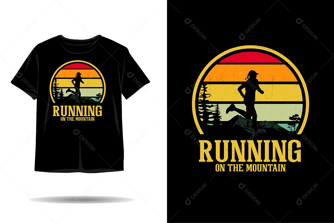 Camiseta com Estampa de Corrida Ilustração Vetor EPS