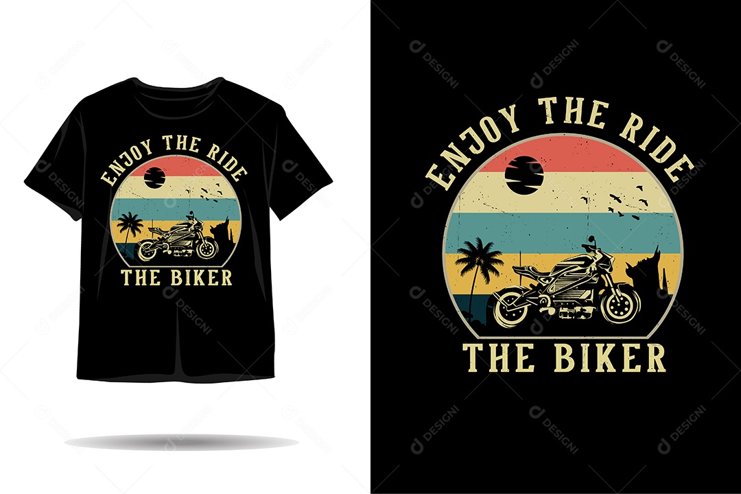 Camiseta com Estampa de Moto Ilustração Vetor EPS