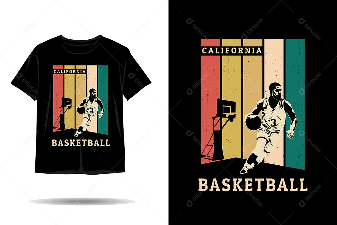 Camiseta com Estampa de Basketball Ilustração Vetor EPS