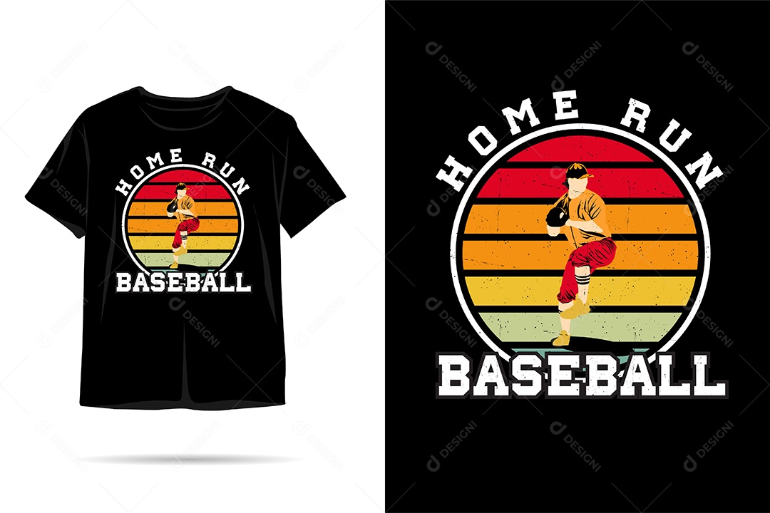 Camiseta com Estampa de Beisebol Ilustração Vetor EPS