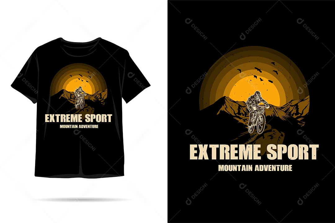 Camiseta com Estampa de Esporte Radical Ilustração Vetor EPS