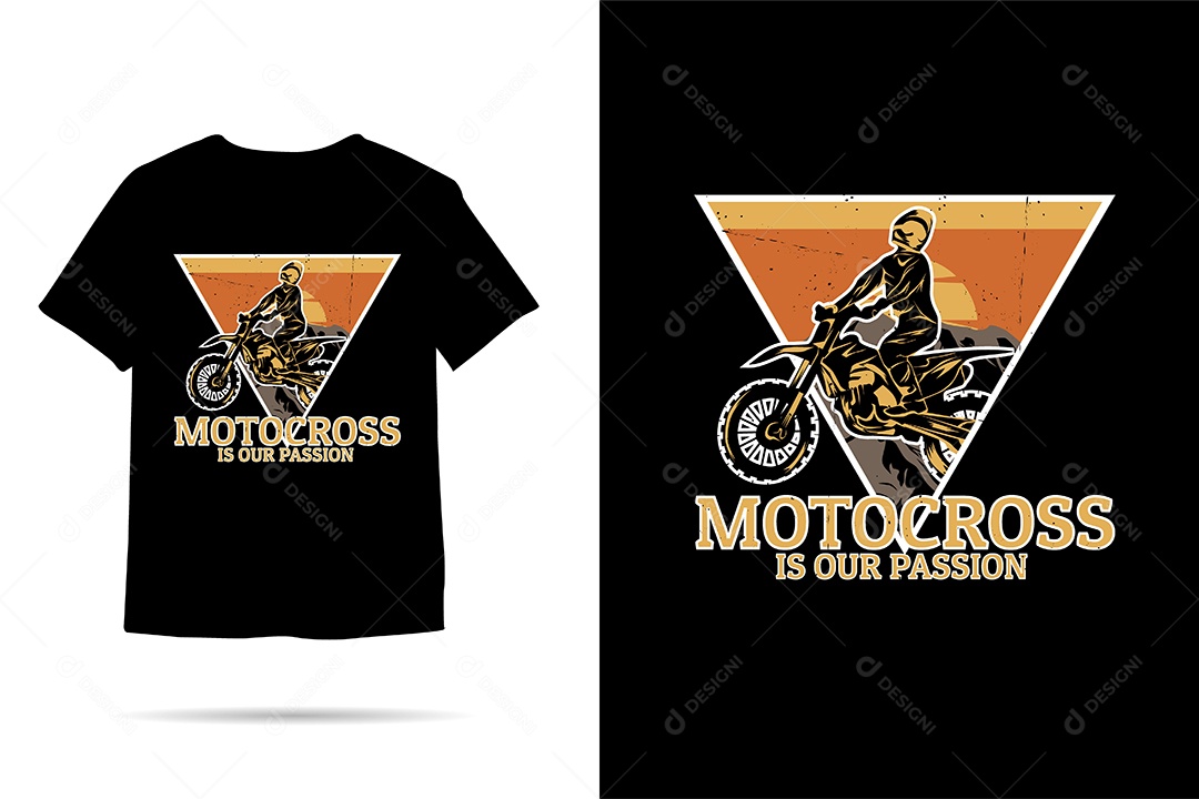 Camiseta com Estampa de Motocross Ilustração Vetor EPS