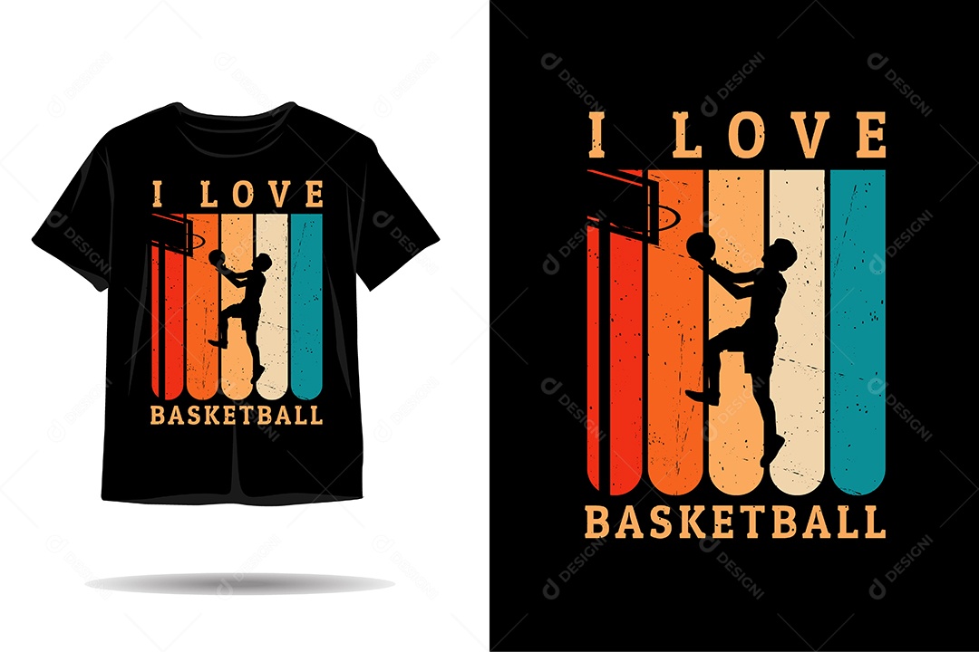 Camiseta com Estampa de Basketball Ilustração Vetor EPS