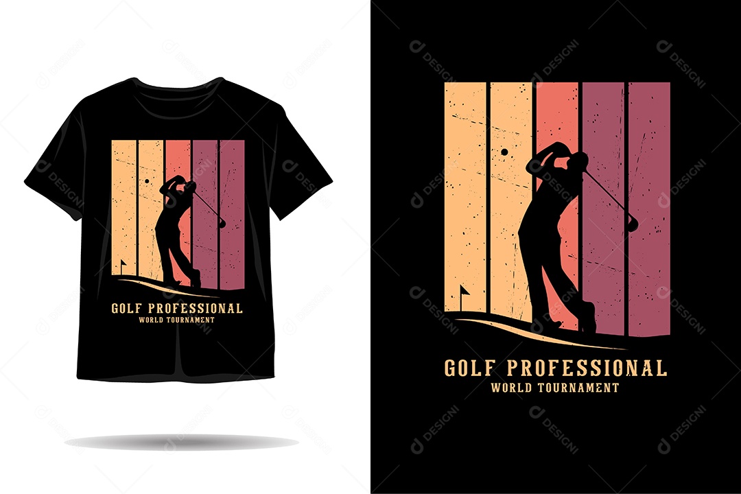 Camiseta com Estampa de Golf Ilustração Vetor EPS