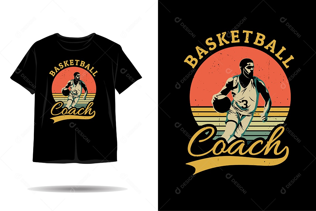 Camiseta com Estampa de Basketball Ilustração Vetor EPS