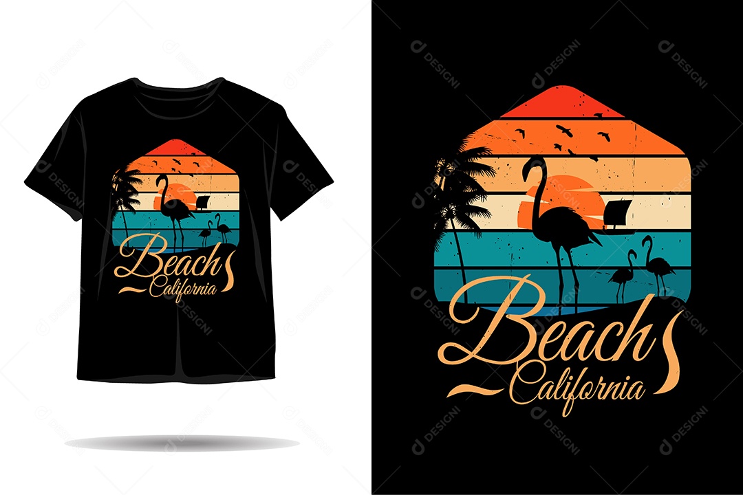 Camiseta com Estampa de Verão Ilustração Vetor EPS