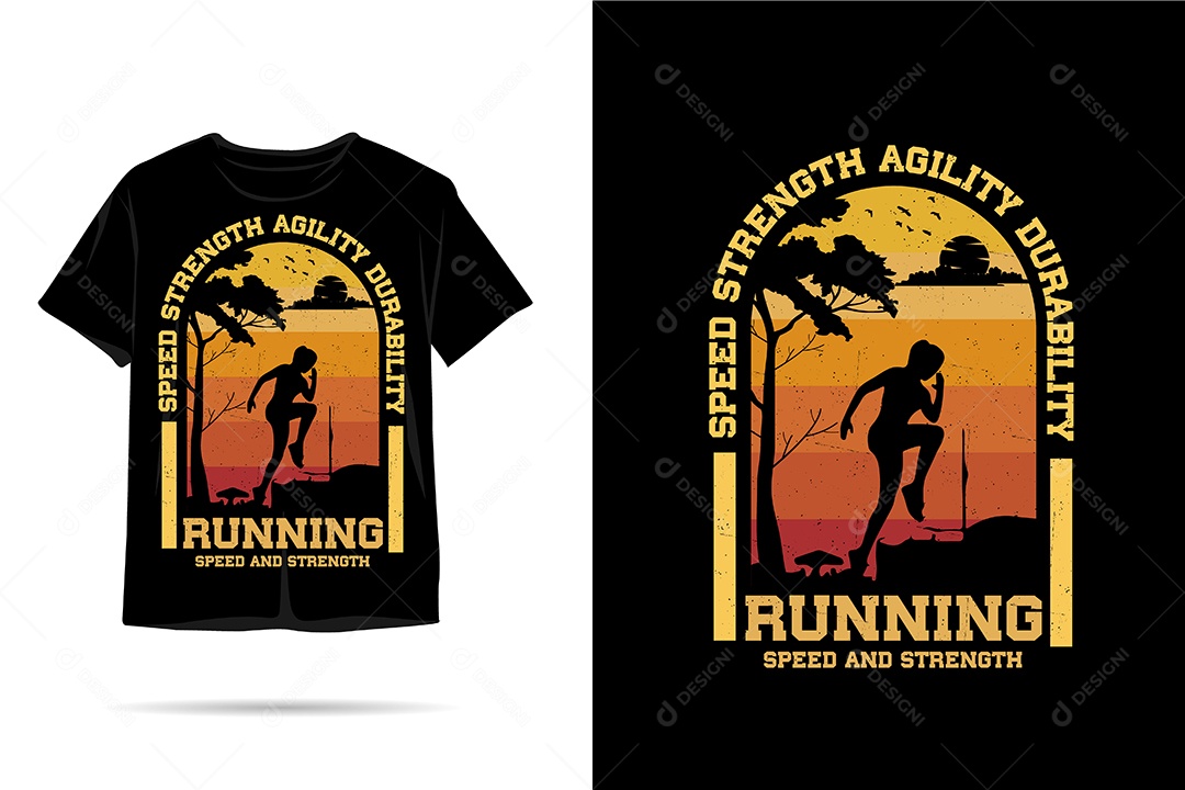 Camiseta com Estampa de Corrida Ilustração Vetor EPS
