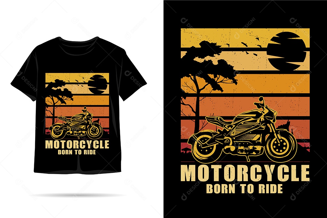 Camiseta com Estampa de Moto Ilustração Vetor EPS