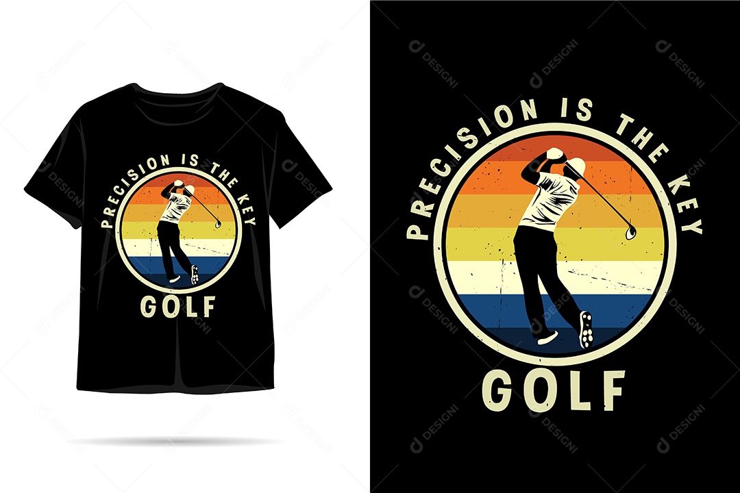 Camiseta com Estampa de Golf Ilustração Vetor EPS