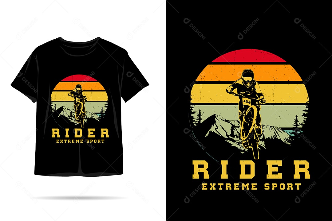 Camiseta com Estampa de Piloto de Esporte Radical Ilustração Vetor EPS