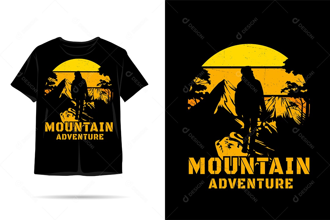 Camiseta com Estampa de Aventura Ilustração Vetor EPS