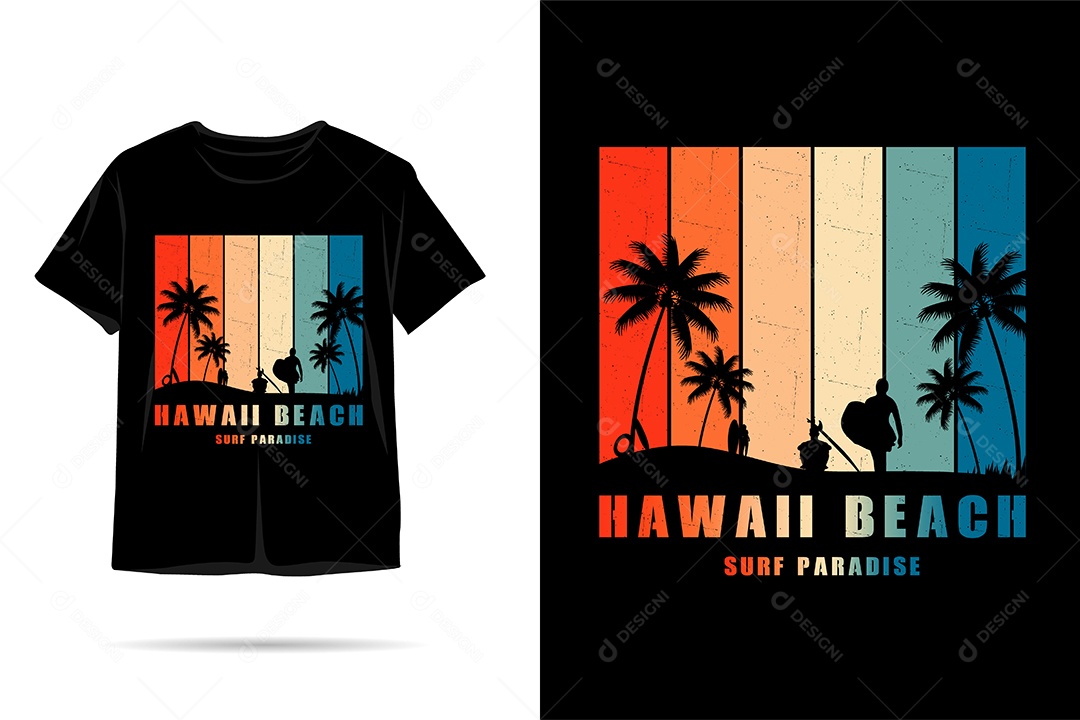 Camiseta com Estampa de Verão Ilustração Vetor EPS