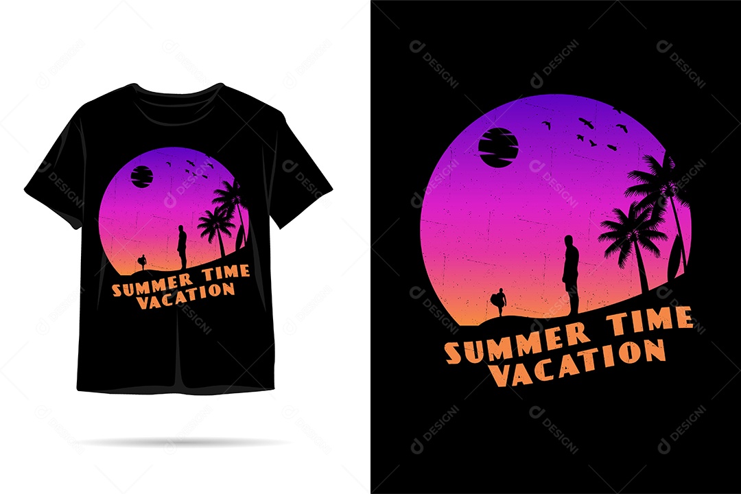 Camiseta com Estampa de Verão Ilustração Vetor EPS