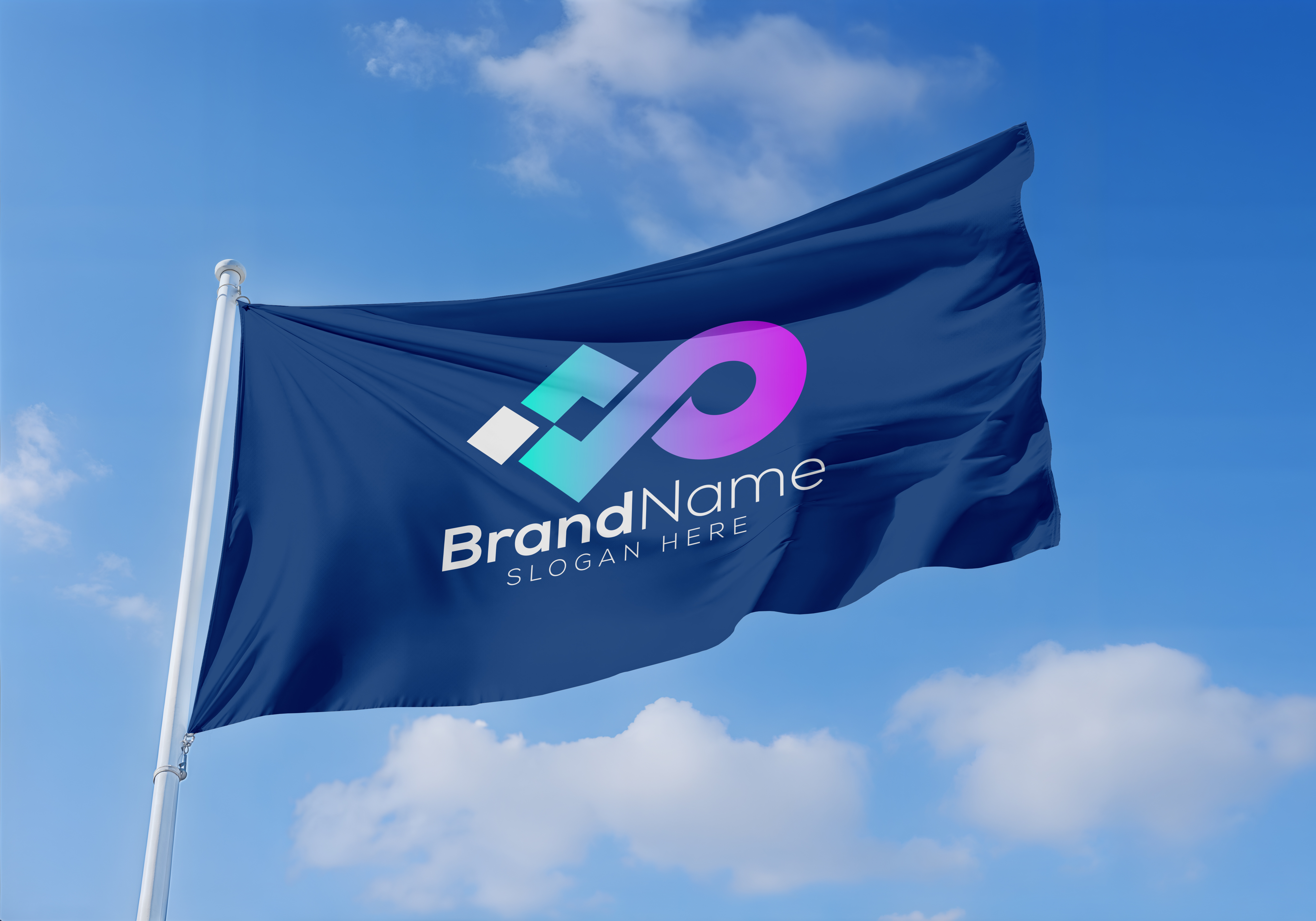 Bandeira Mockup PSD Editável