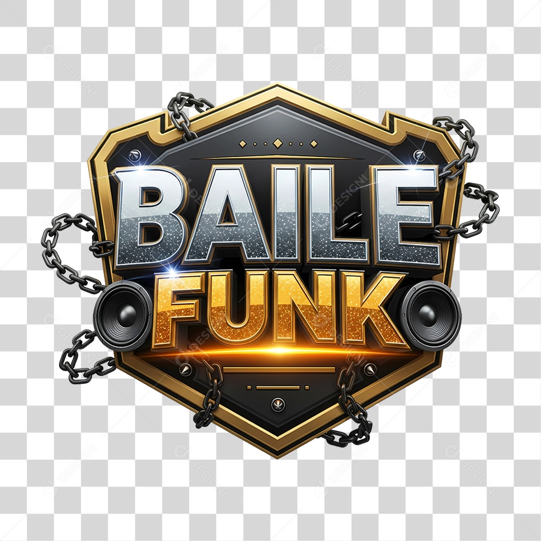 Selo 3D Baile Funk PNG Transparente