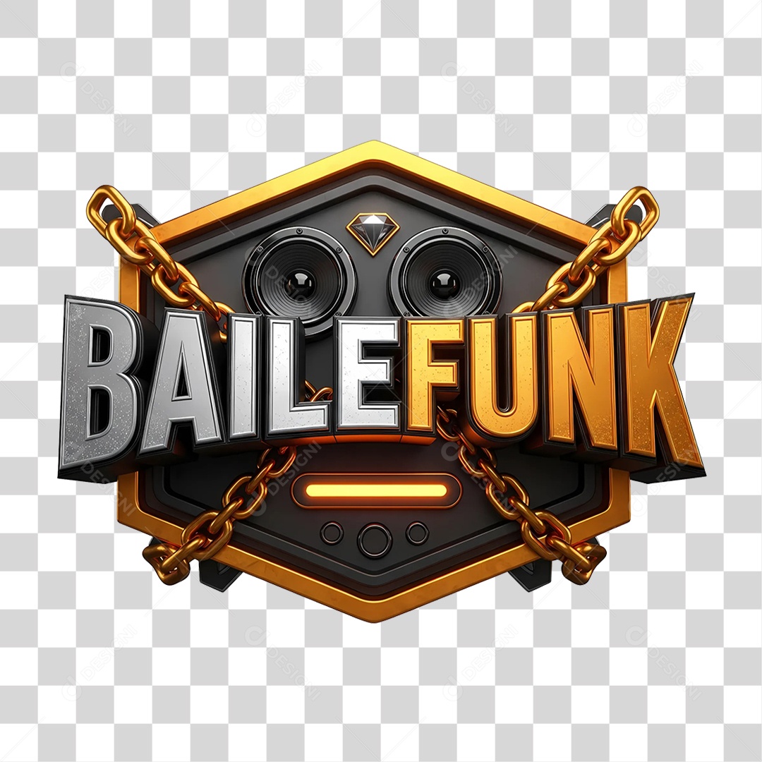 Selo 3D Baile Funk PNG Transparente