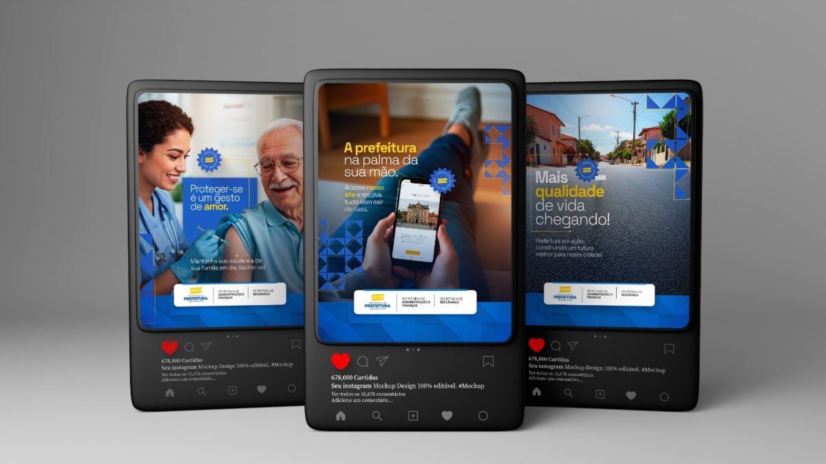 Mockup Instagram Feed Campanhas Prefeitura Templates PSD Editável