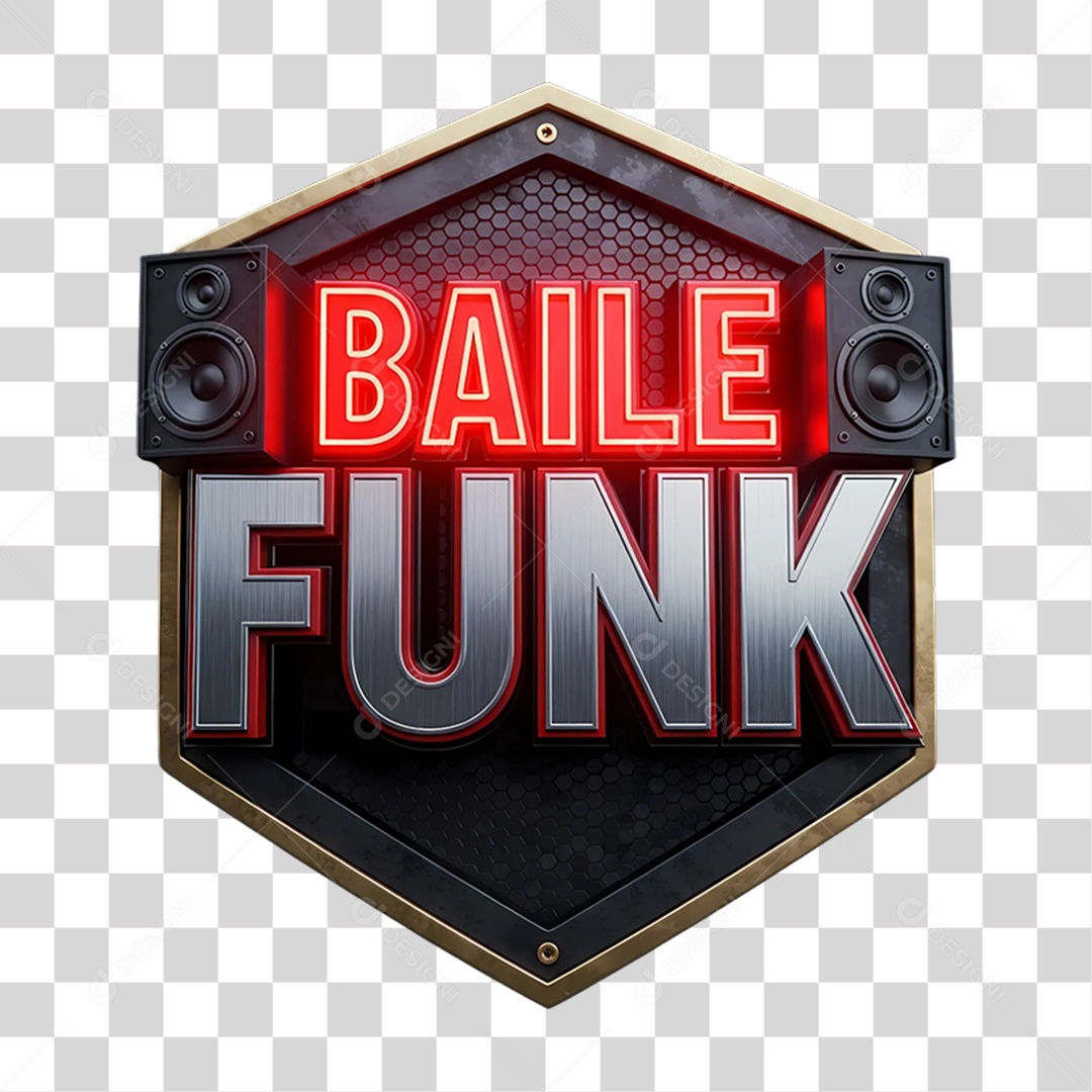 Selo 3D Baile Funk PNG Transparente
