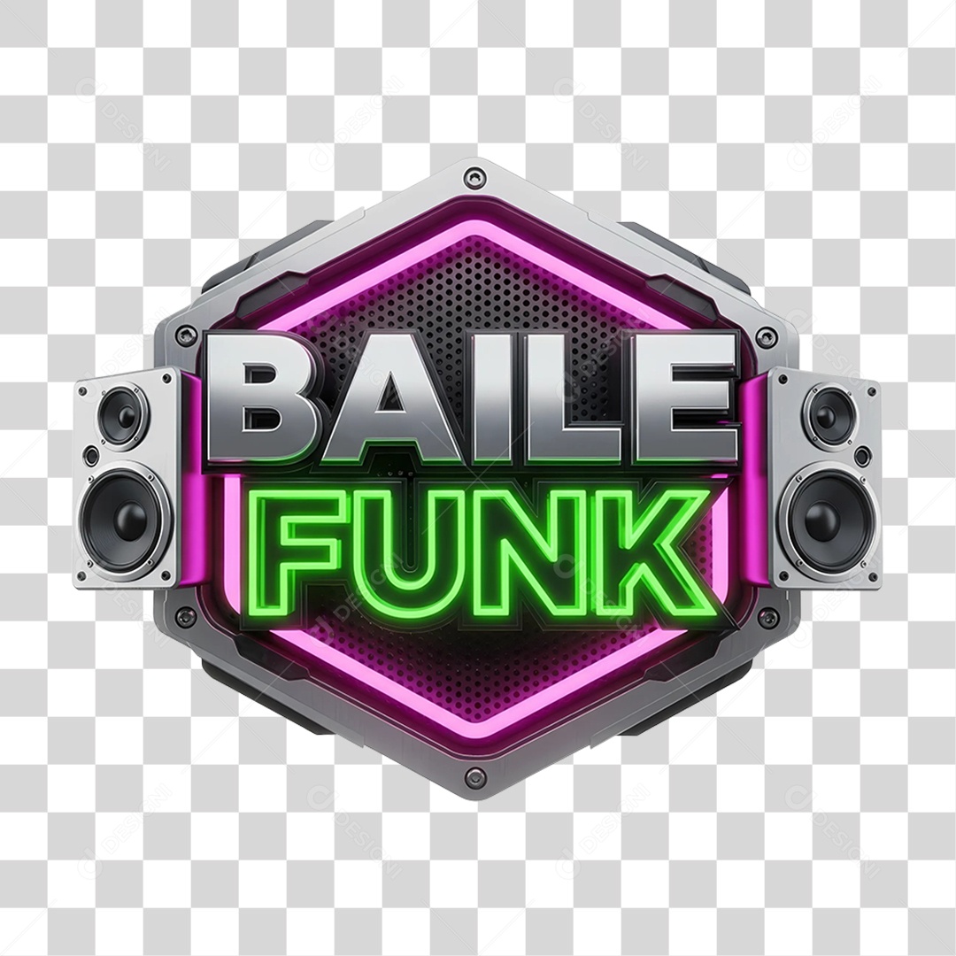 Selo 3D Baile Funk PNG Transparente