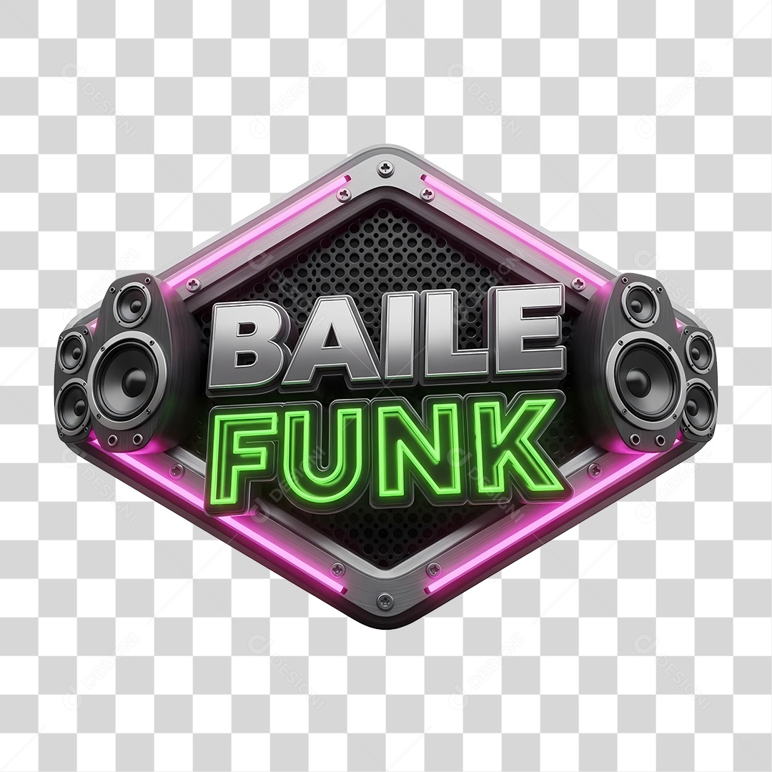 Selo 3D Baile Funk PNG Transparente