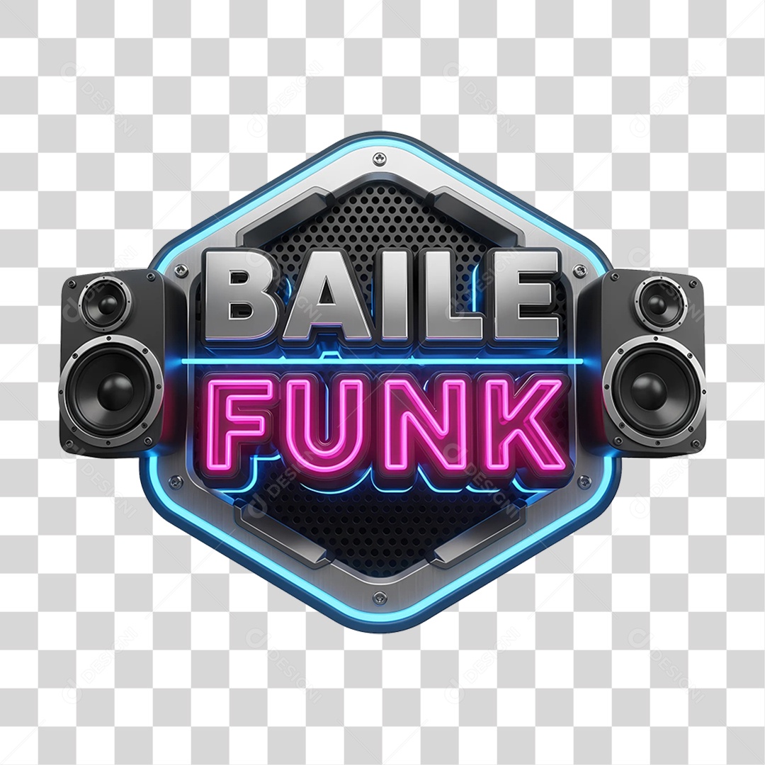 Selo 3D Baile Funk PNG Transparente