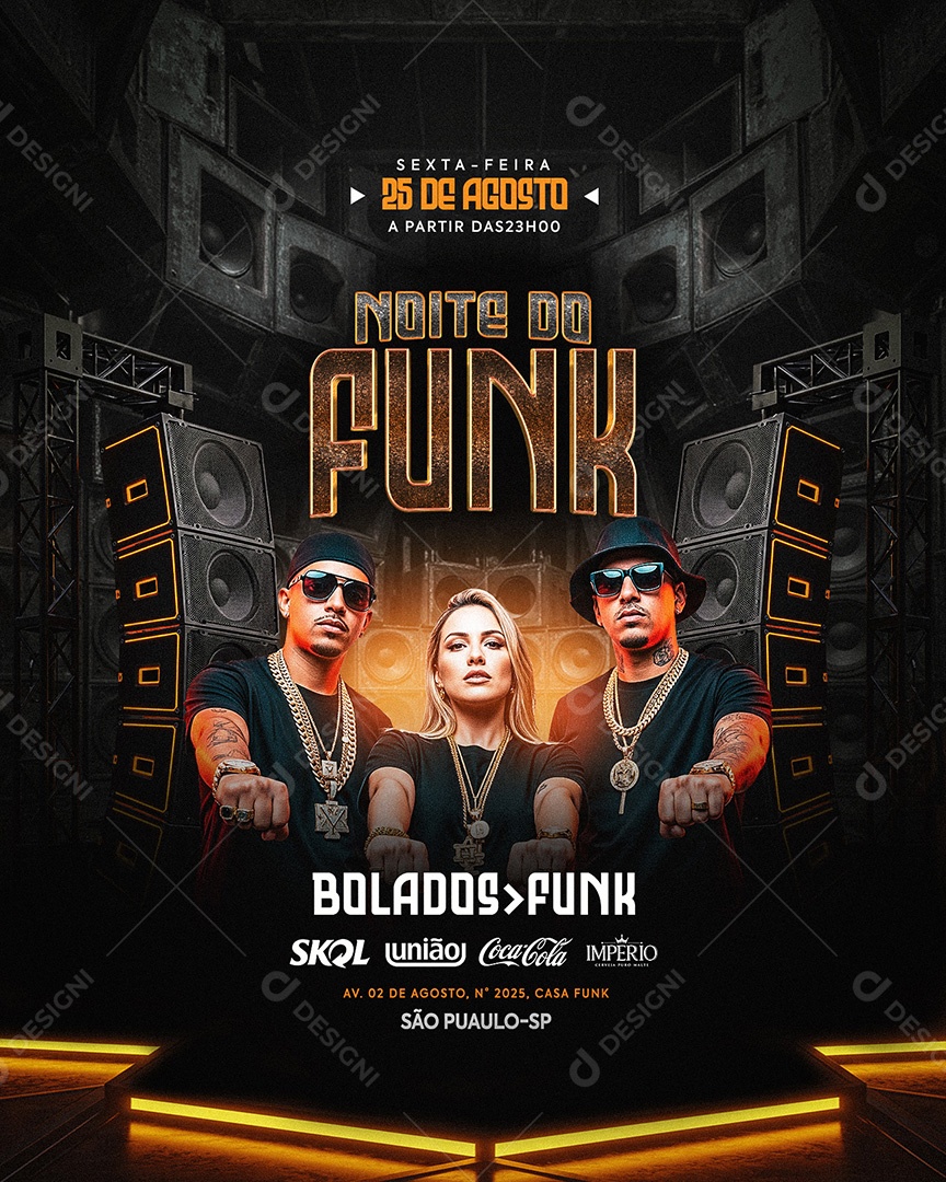 Flyer Noite Do Funk Social Media Feed PSD Editável