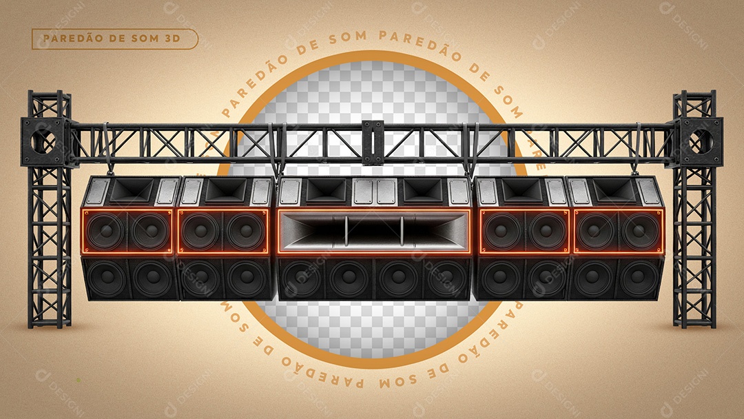 Estrutura Metálica de Som Elemento 3D Para Competição PSD