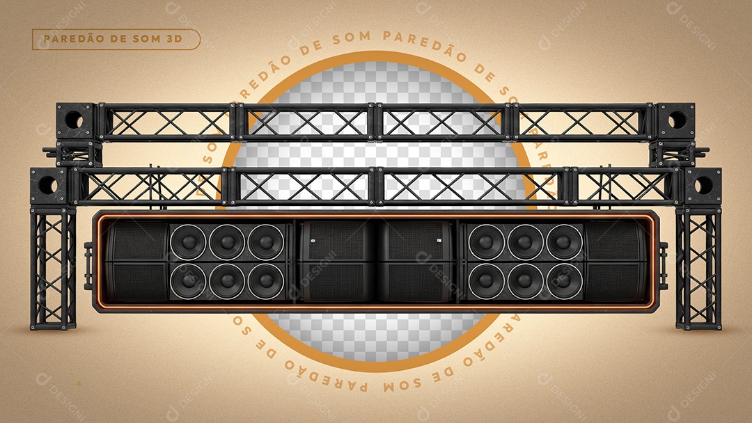 Estrutura Metálica de Som Elemento 3D Para Competição PSD