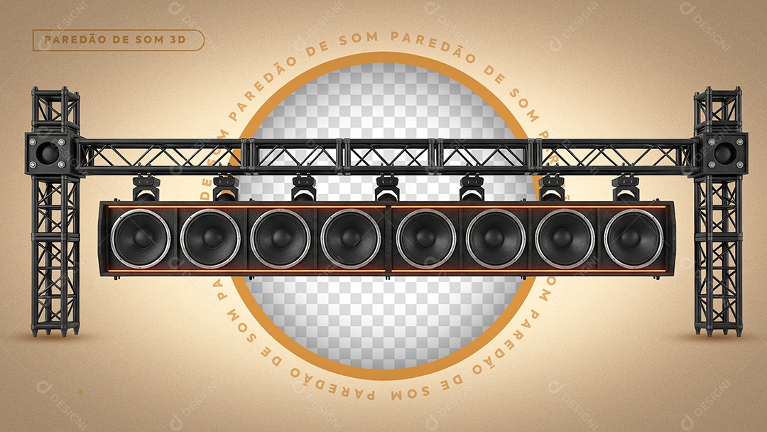 Estrutura Metálica de Som Elemento 3D Para Competição PSD
