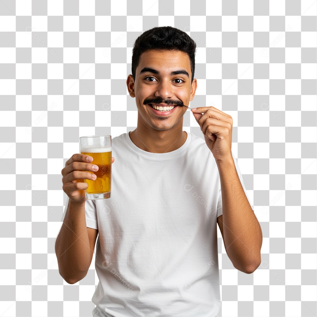Homem Segurando Copo de Cerveja PNG Transparente