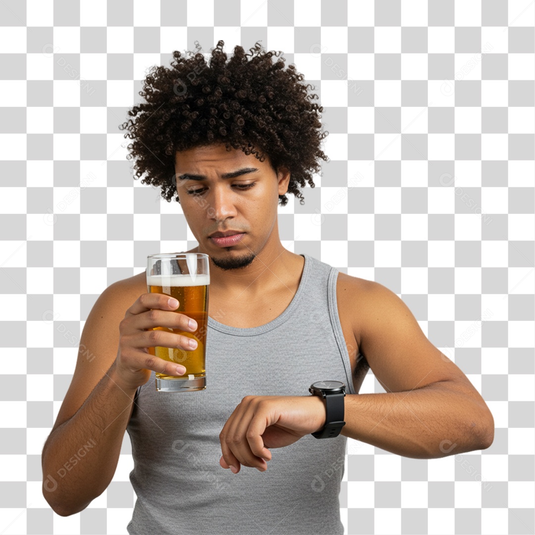 Homem Segurando Copo de Cerveja PNG Transparente