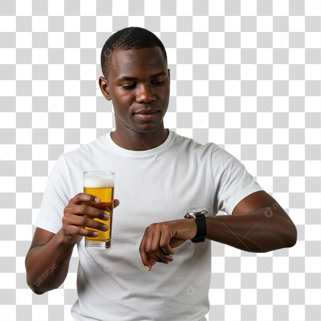 Homem Segurando Copo de Cerveja PNG Transparente