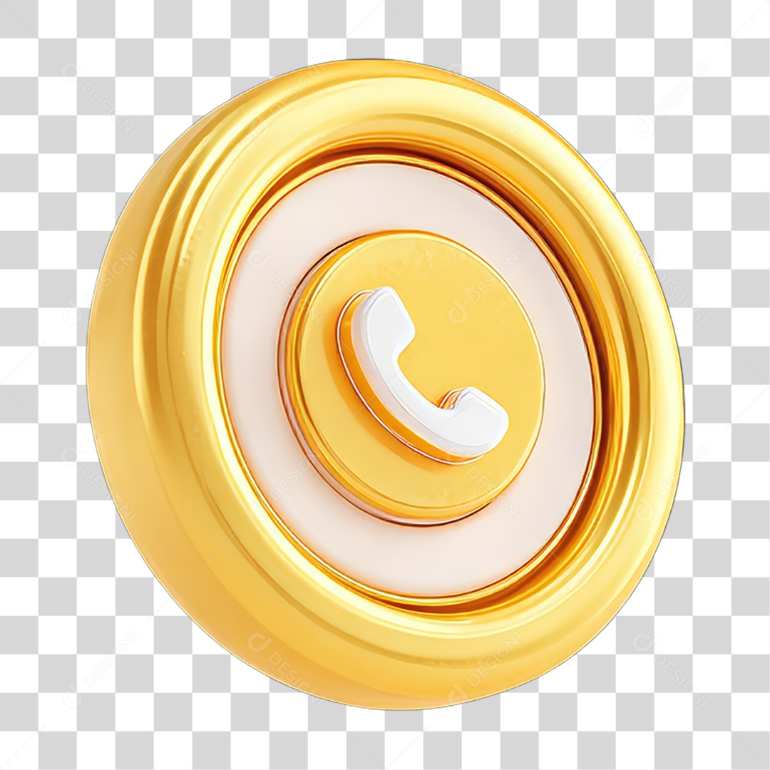Ícone 3D Símbolo de Telefone PNG Transparente