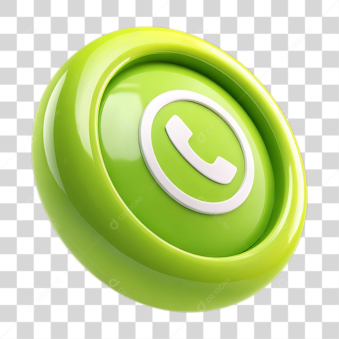 Ícone 3D Símbolo de Telefone PNG Transparente