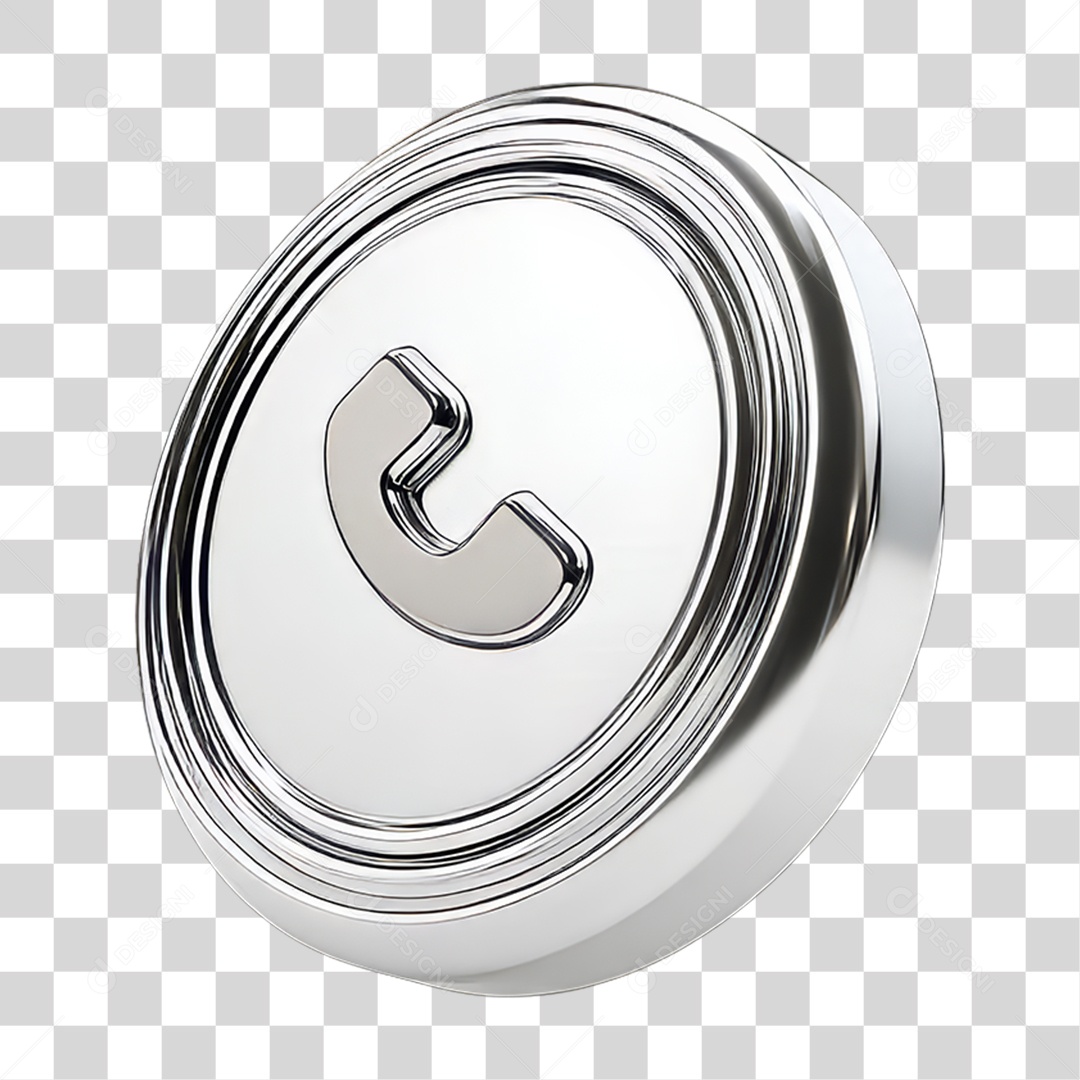 Ícone 3D Símbolo de Telefone PNG Transparente