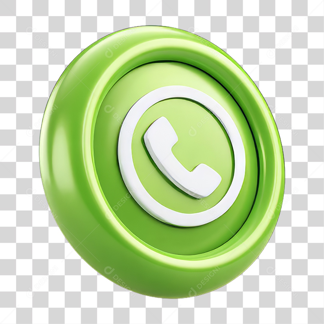 Ícone 3D Símbolo de Telefone PNG Transparente