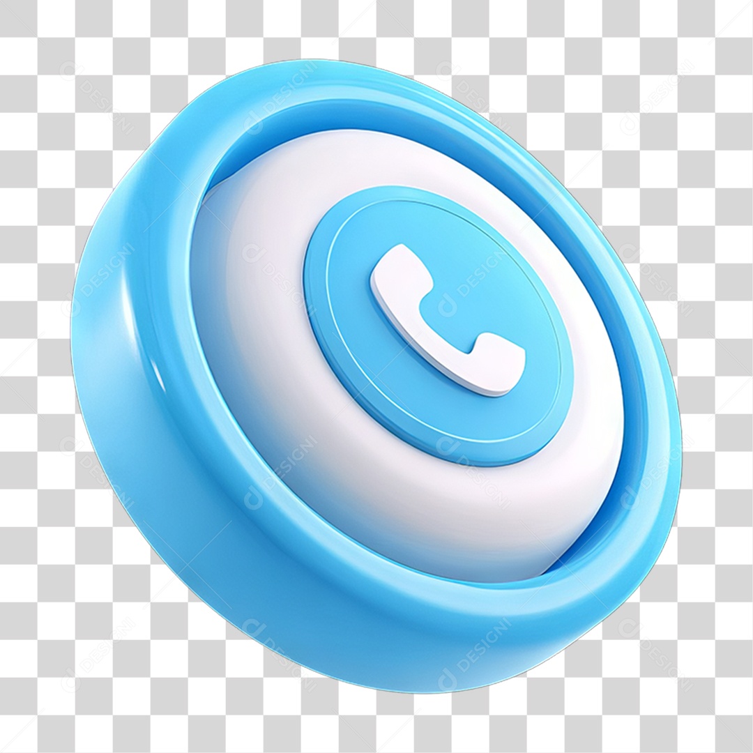Ícone 3D Símbolo de Telefone PNG Transparente