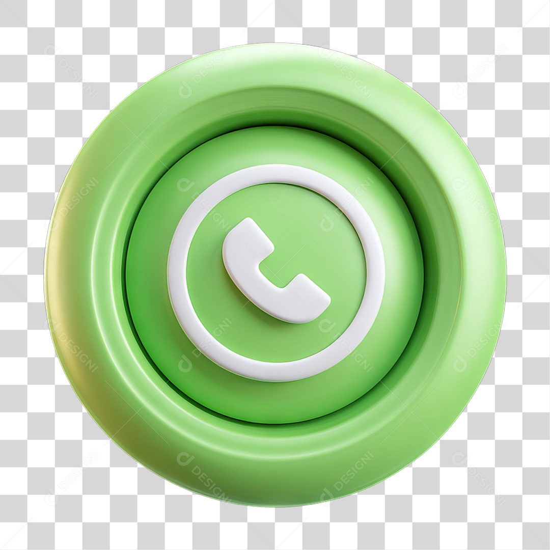 Ícone 3D Símbolo de Telefone PNG Transparente