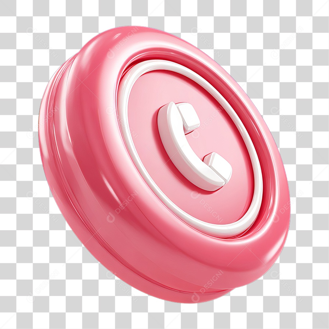 Ícone 3D Símbolo de Telefone PNG Transparente