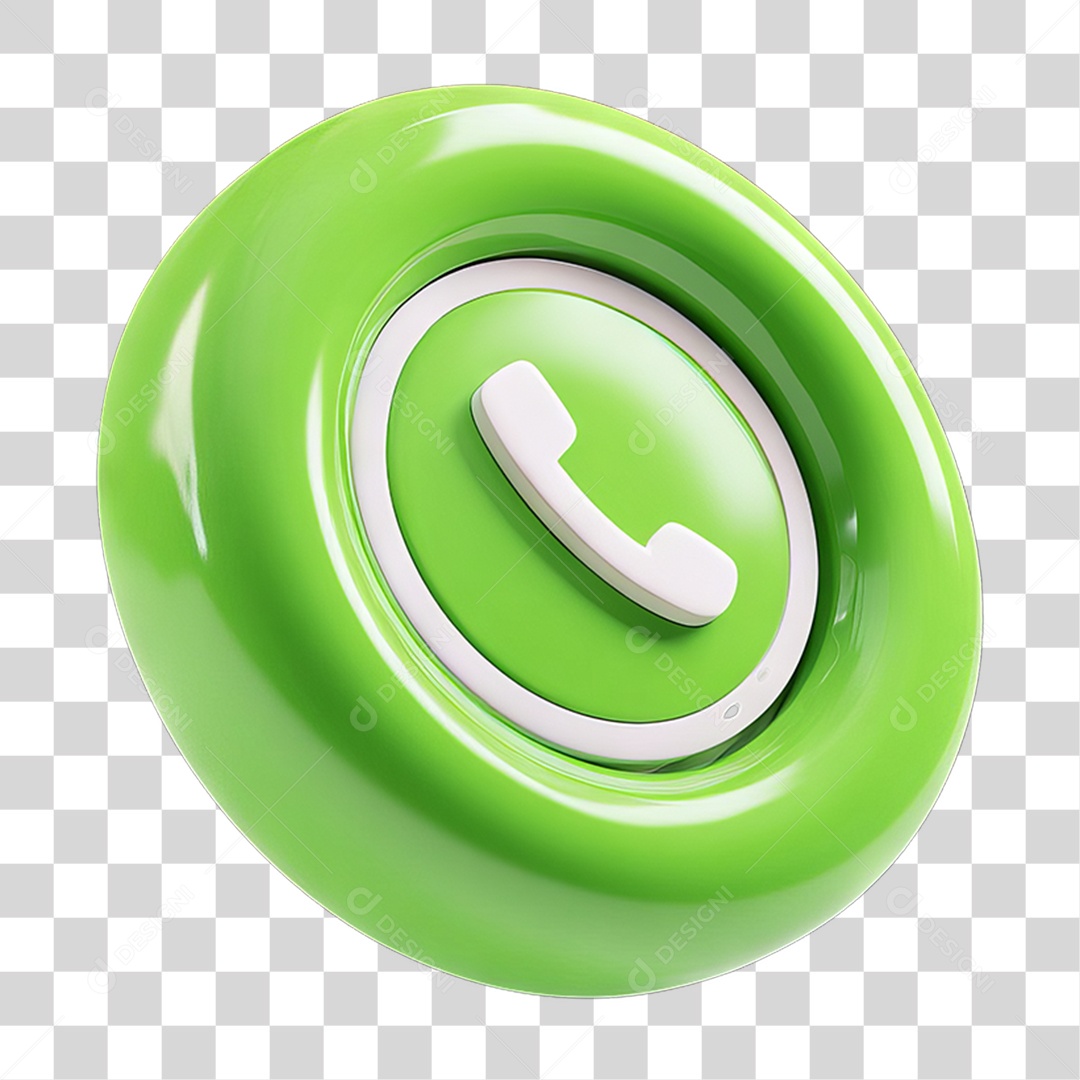 Ícone 3D Símbolo de Telefone PNG Transparente